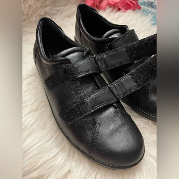 ECCO Double Velcro Strap Shoe Black 39 - Picture 4 of 8